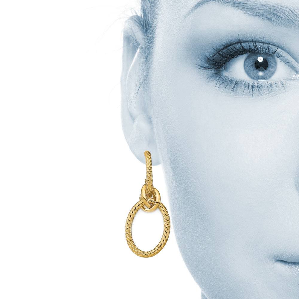 Knot Drop Earrings In 14K Yellow Gold | 04