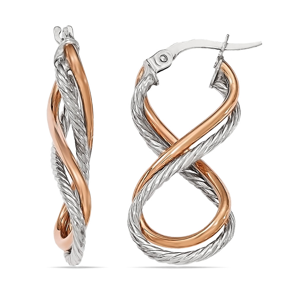 Twisted Wire Hand-Shaped Round Hoop Earrings (click for color