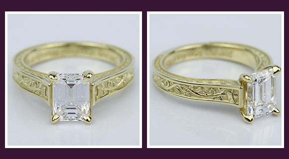 emerald diamond victorian engagement ring