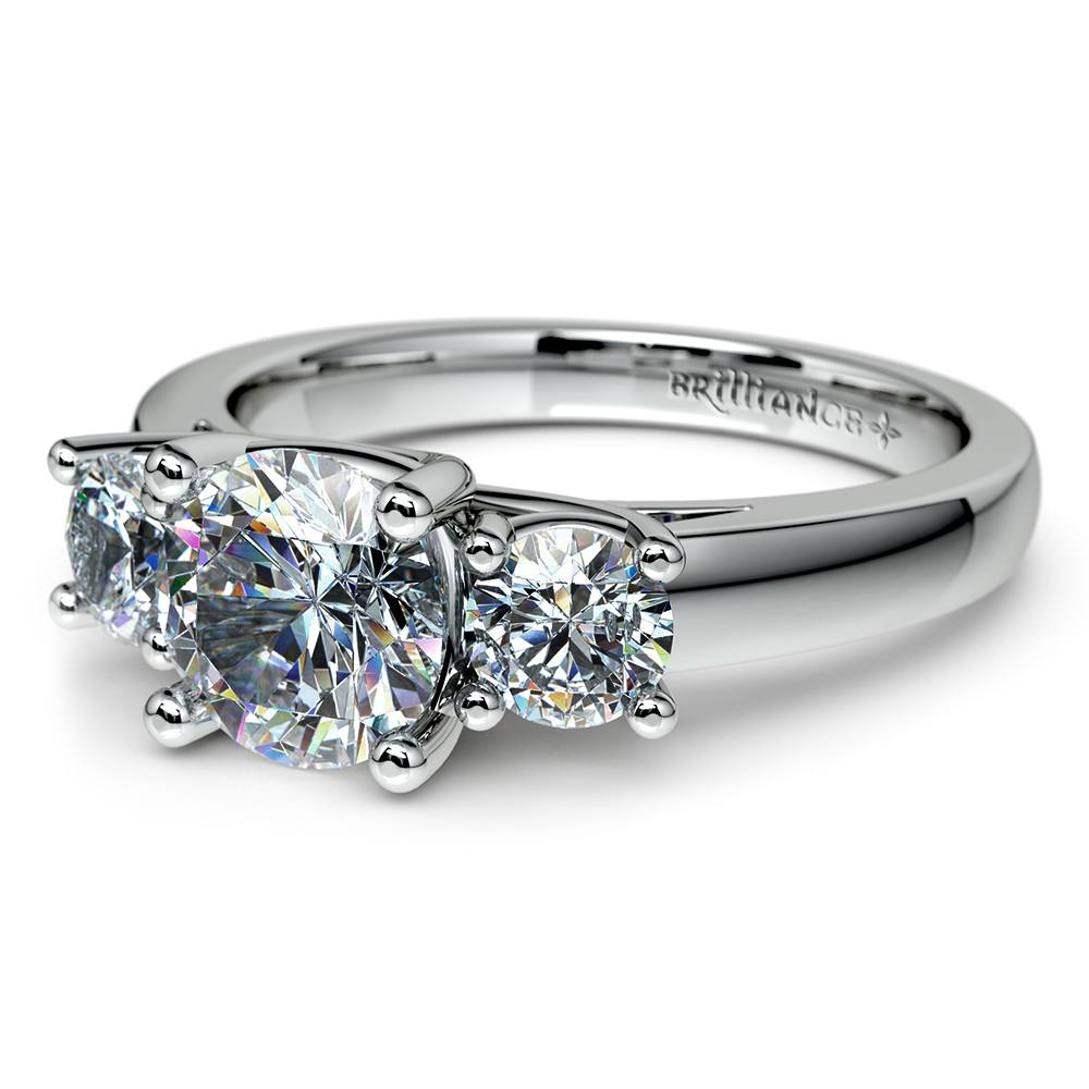 Trellis Three Diamond Engagement Ring in White Gold (1/2 ctw) | 04