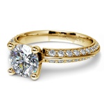 Knife Edge Diamond Engagement Ring in Yellow Gold (1/2 ctw)
