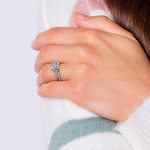 Knife Edge Diamond Engagement Ring in White Gold (1/2 ctw) | Thumbnail 06