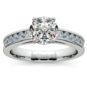 Channel Cathedral Diamond Engagement Ring in Platinum (1/2 ctw)