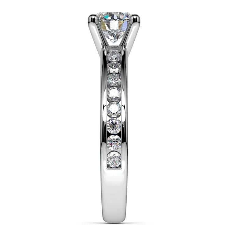 Channel Cathedral Diamond Engagement Ring in White Gold (1/2 ctw) | 03