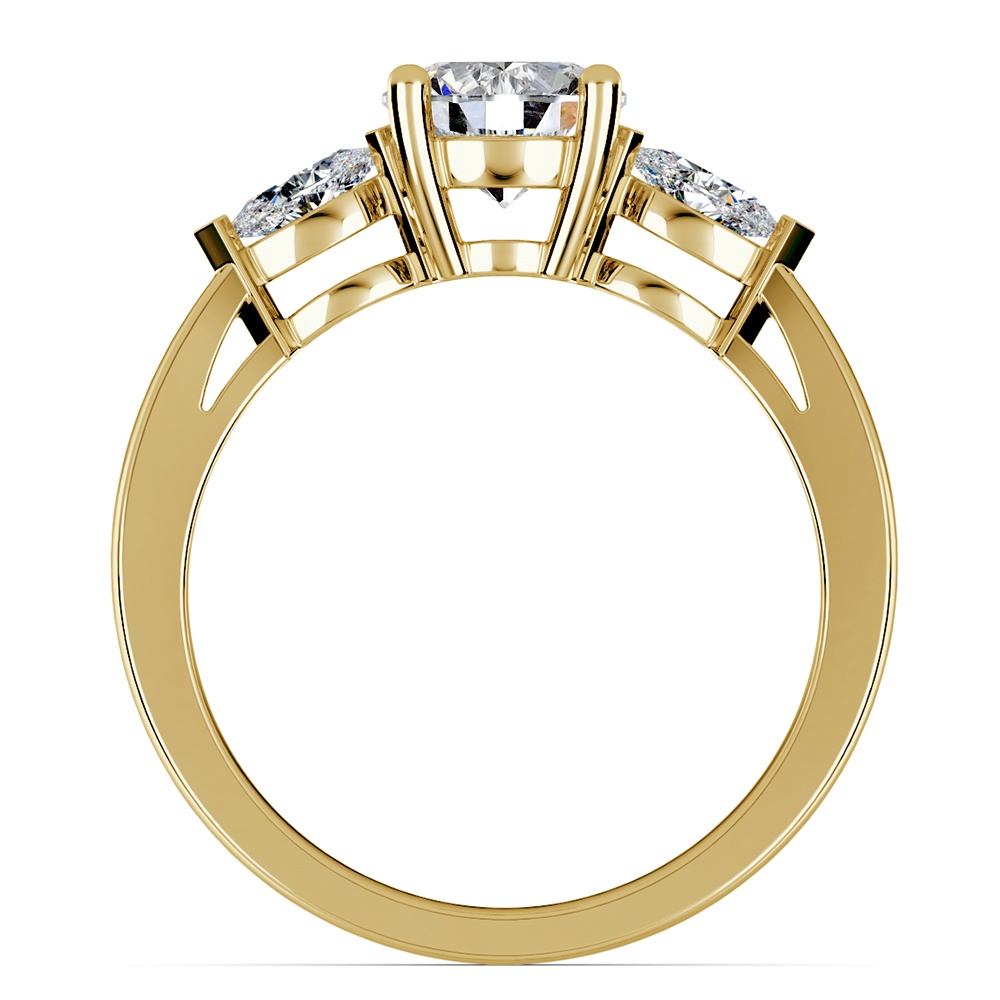 Marquise Diamond Engagement Ring in Yellow Gold (1/3 ctw) | 02
