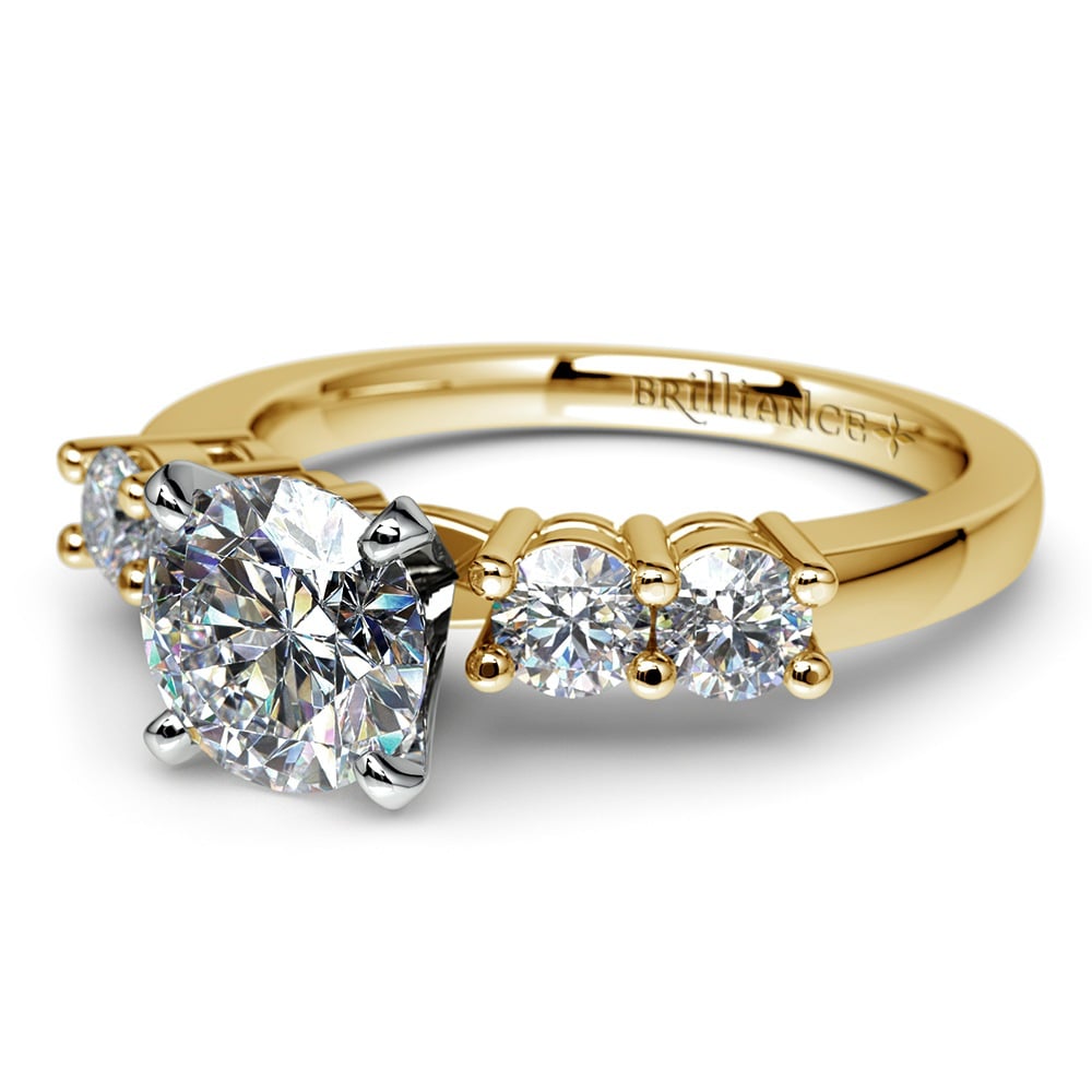 Gold Five Diamond Engagement Ring Setting 1/3 ctw) | 04