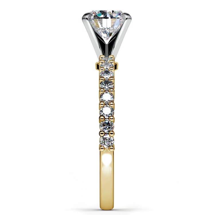 Shared Prong Diamond Engagement Ring in Yellow Gold (1/3 ctw) | 03