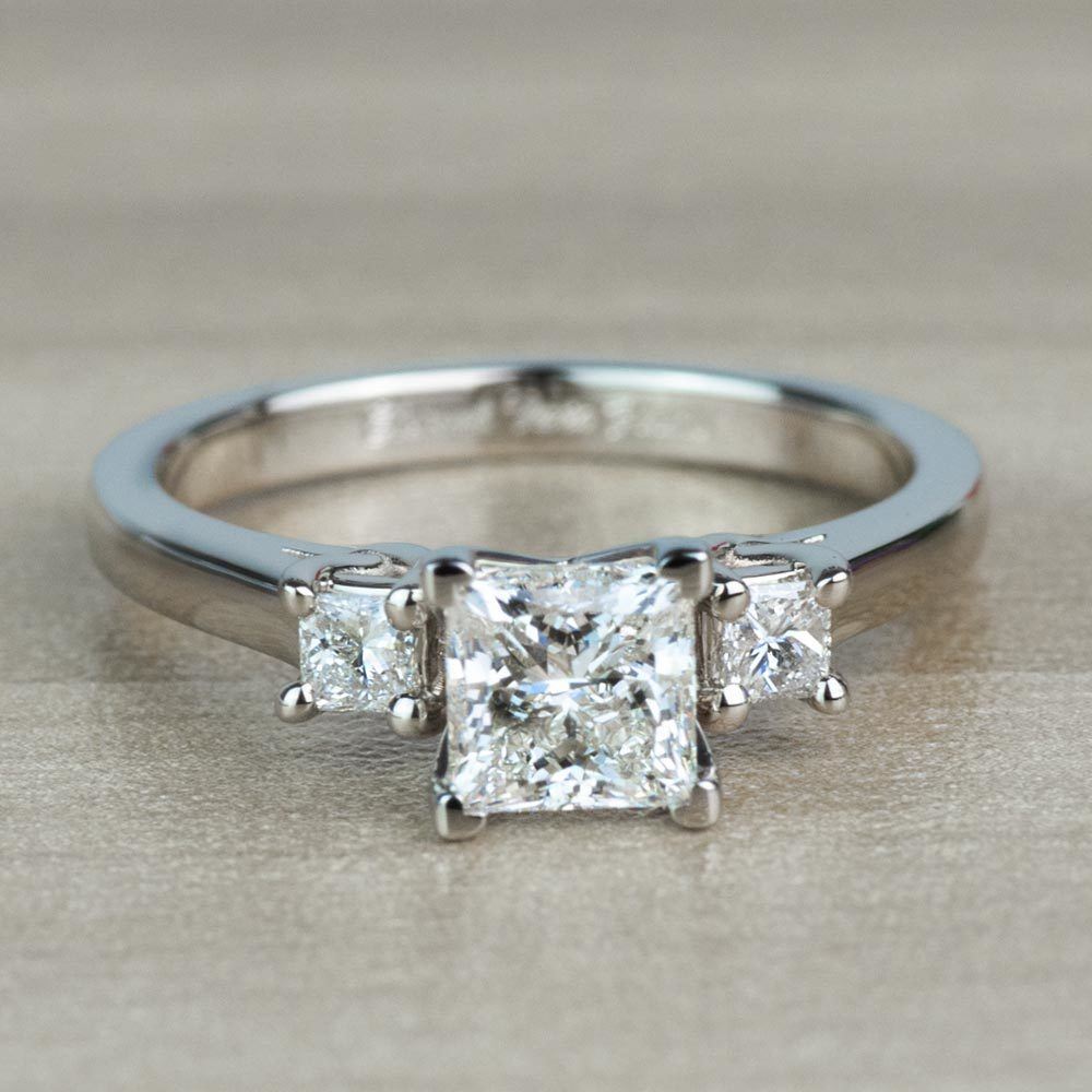 Trellis Princess Cut Engagement Ring Setting In White Gold | 05