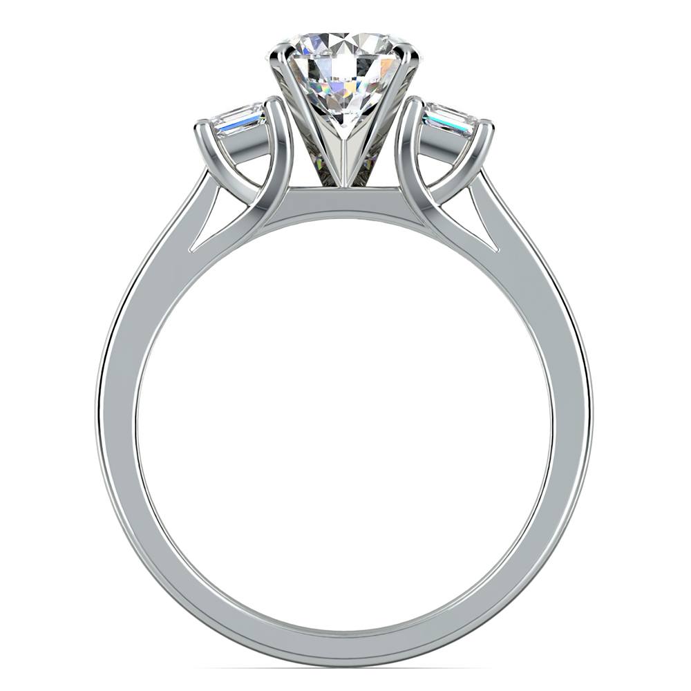 Trellis Princess Cut Engagement Ring Setting In White Gold | 02