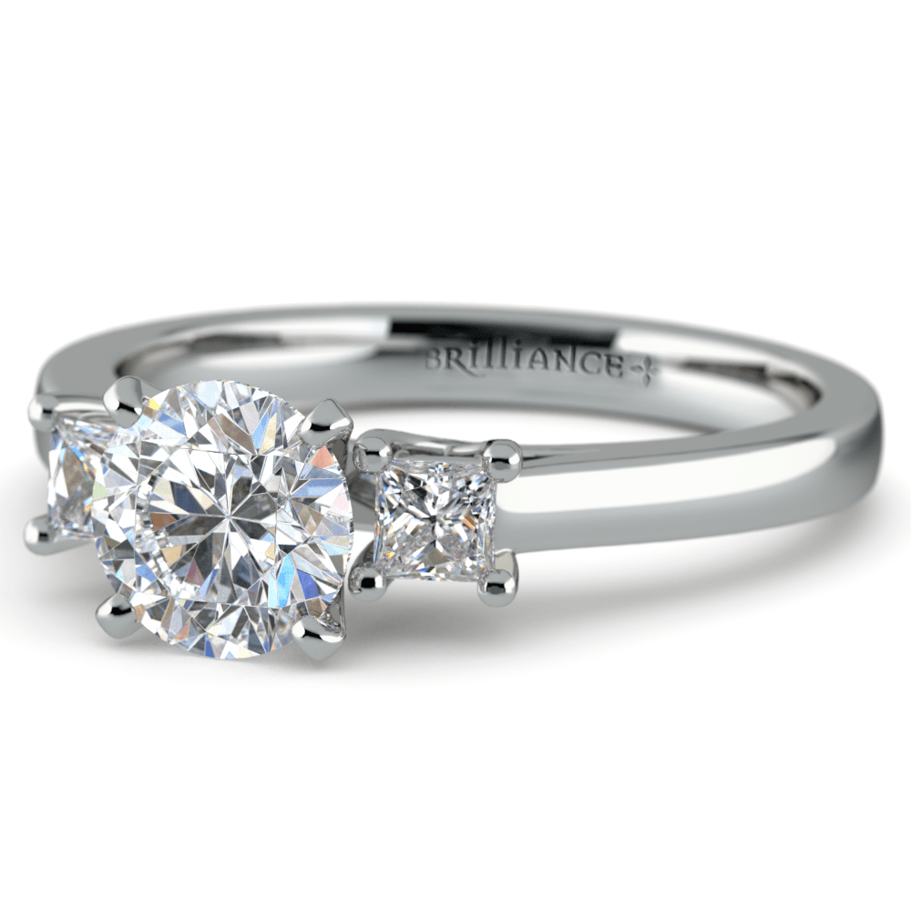 Trellis Princess Cut Engagement Ring Setting In White Gold | 04