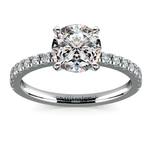 Petite Pave Diamond Engagement Ring in White Gold (1/4 ctw) | Thumbnail 01