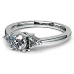Trillion Diamond Engagement Ring in White Gold (1/4 ctw) | Thumbnail 04