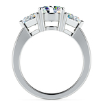 Diamond Ring With Trillion Side Stones In White Gold | Thumbnail 02