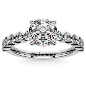 Bezel Diamond Engagement Ring in Platinum (1/4 ctw)