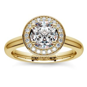 Halo Diamond Engagement Ring in Yellow Gold (1/4 ctw)