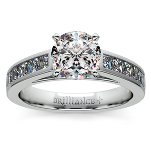 Princess Channel Diamond Engagement Ring in White Gold (3/4 ctw)