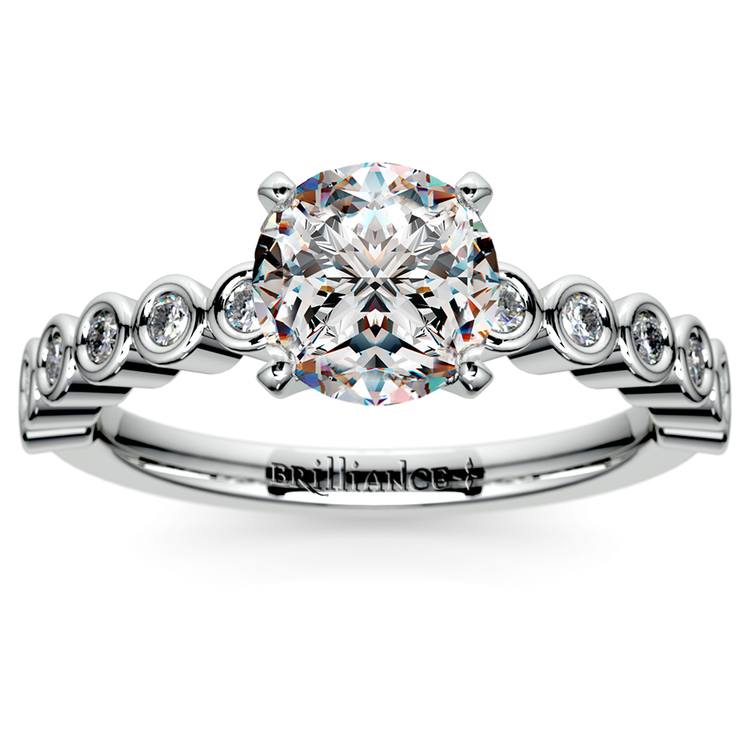 Bezel Diamond Engagement Ring in Platinum (1/4 ctw) | Zoom