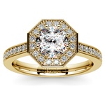 Halo Diamond Engagement Ring in Yellow Gold (3/8 ctw) | Thumbnail 01