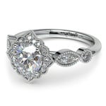 Antique Fairytale Inspired Engagement Ring In Platinum | Thumbnail 04