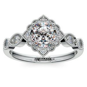 Antique Fairytale Inspired Engagement Ring In Platinum