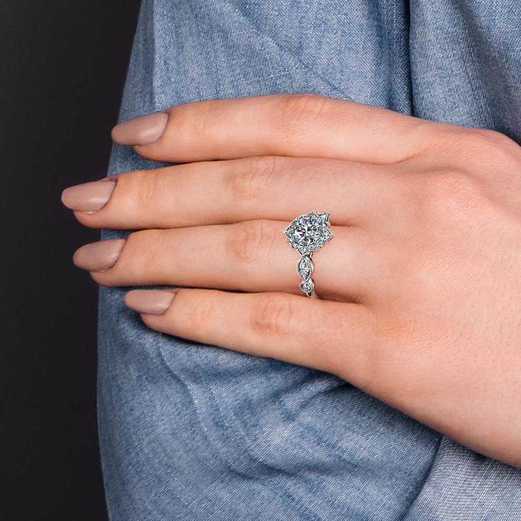 Antique Fairytale Inspired Engagement Ring In Platinum | 07