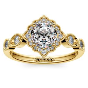 Antique Fairytale Inspired Engagement Ring In Yellow Gold