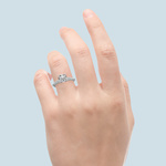 Antique Floral Knife Edge Solitaire Engagement Ring in White Gold | Thumbnail 05