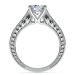 Antique Inspired Pave Sapphire and Diamond Ring In White Gold | Thumbnail 02