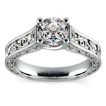 Antique Solitaire Engagement Ring in White Gold | Thumbnail 01