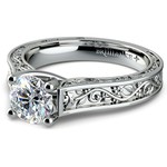 Antique Solitaire Engagement Ring in White Gold | Thumbnail 04