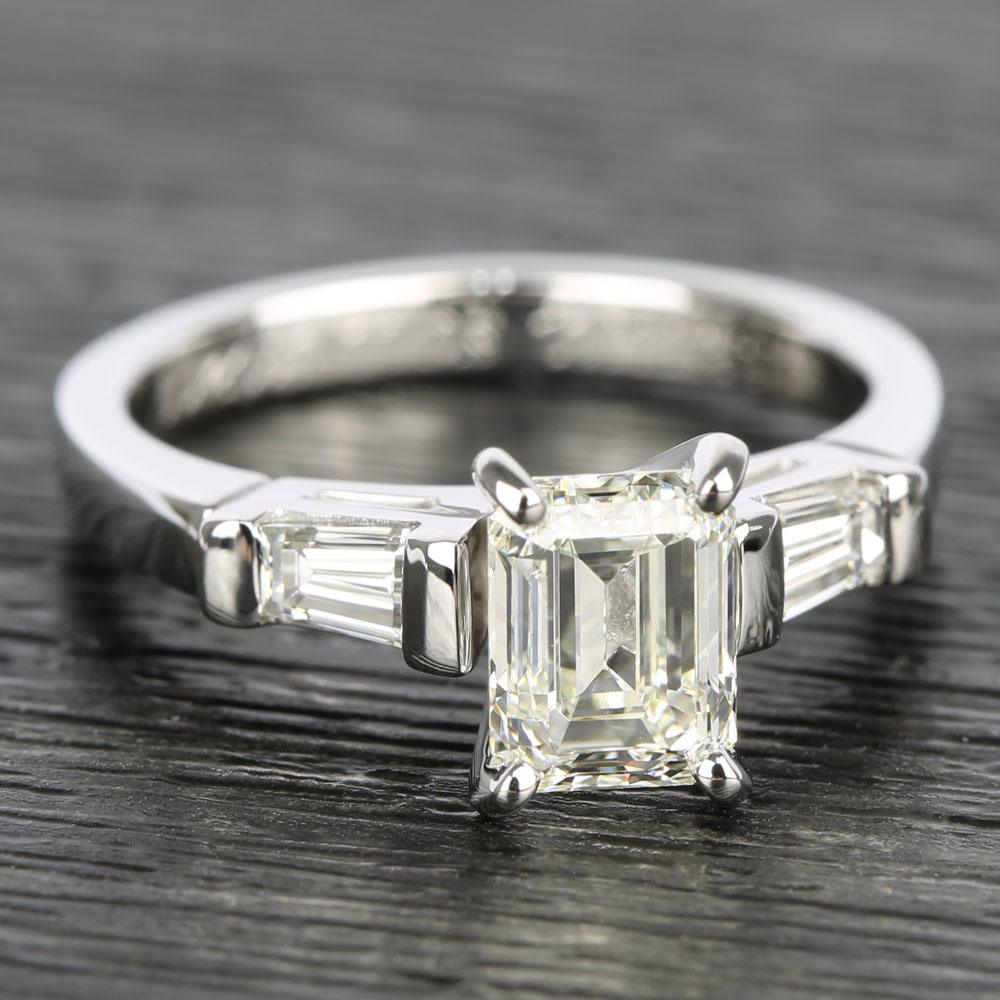 Baguette Accented Diamond Engagement Ring Setting In Platinum | 05