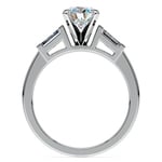 Baguette Accented Diamond Engagement Ring Setting In Platinum | Thumbnail 02