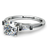 Baguette Accented Diamond Engagement Ring Setting In Platinum | Thumbnail 04