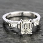 Baguette Accented Diamond Engagement Ring Setting In Platinum | Thumbnail 05