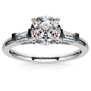 Baguette Diamond Engagement Ring in White Gold (1/4 ctw)