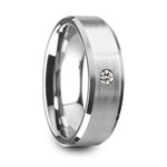 Inset Men's Engagement Ring In Tungsten | Thumbnail 02