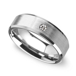 Inset Men's Engagement Ring In Tungsten | Thumbnail 03