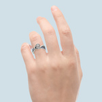 Bezel Sapphire Gemstone Bridge Engagement Ring in White Gold | Thumbnail 06