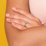 Bezel Sapphire Gemstone Bridge Engagement Ring in Yellow Gold | Thumbnail 06