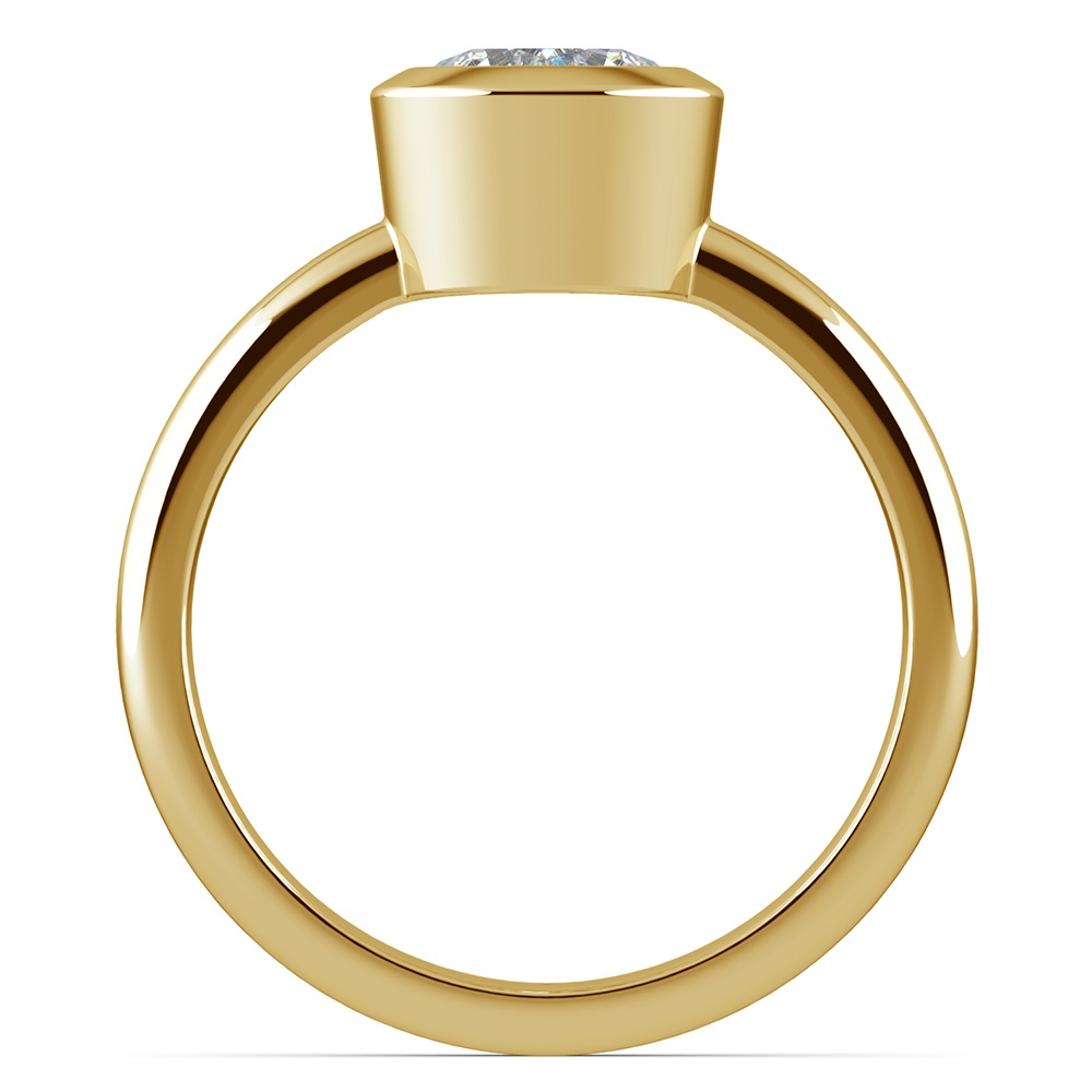 Bezel Set Diamond Ring Setting In Yellow Gold | 02