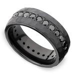 Black Zirconium with Black Diamonds Men's Engagement Ring | Thumbnail 03