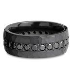 Black Zirconium with Black Diamonds Men's Engagement Ring | Thumbnail 04