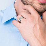 Blue Diamond Mens Engagement Ring In Tungsten | Thumbnail 06