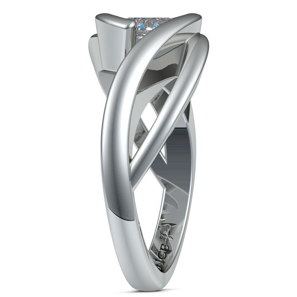 Bypass Solitaire Engagement Ring in Platinum | 03