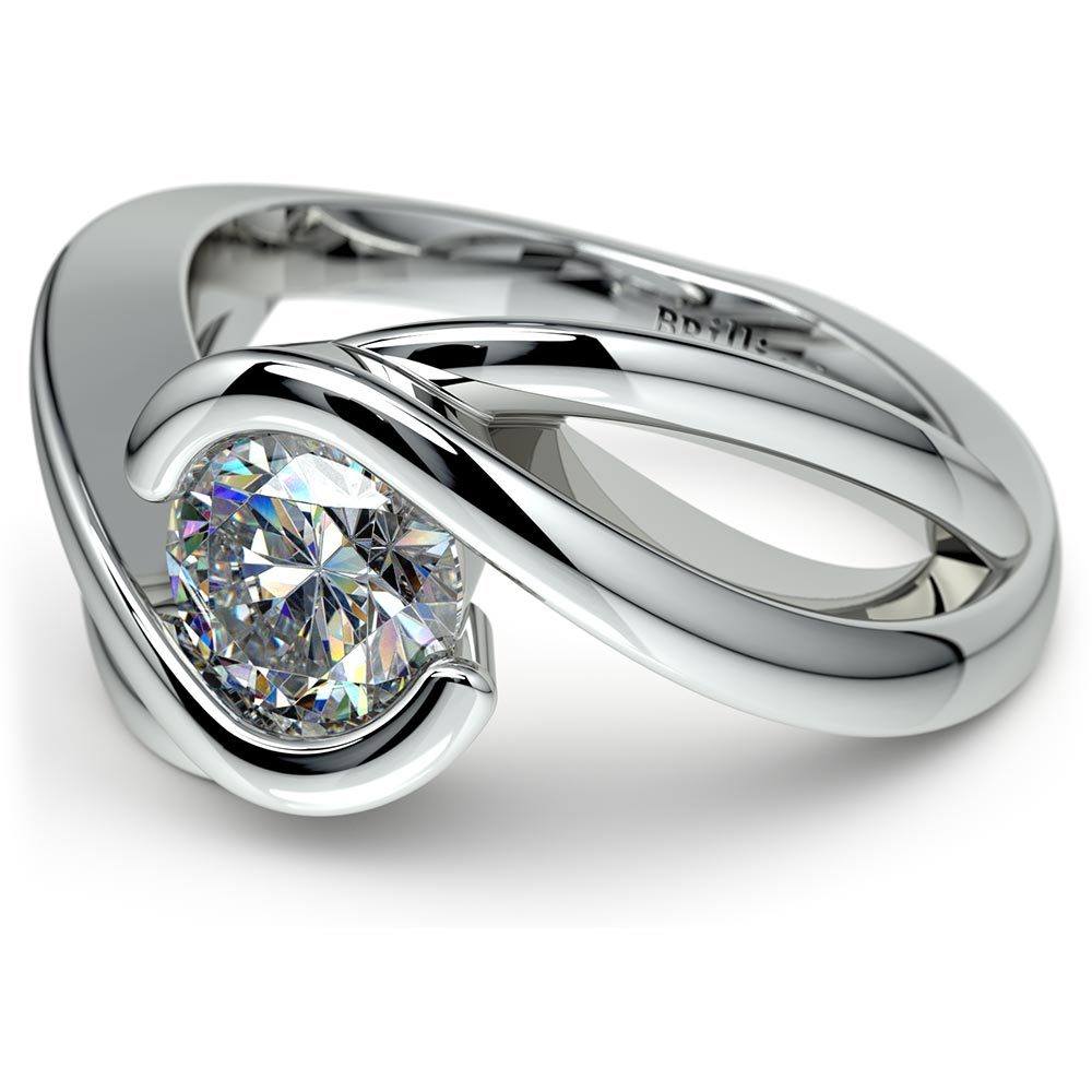 Bypass Solitaire Engagement Ring in Platinum | 04