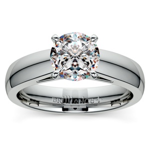 Cathedral Solitaire Engagement Ring in Palladium (4mm)
