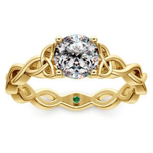 Celtic Knot Engagement Ring Setting In Gold With Surprise Stone