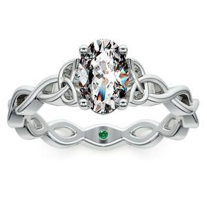 Celtic Knot Engagement Ring In White Gold With Surprise Stone