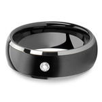Ceramic Inlay Diamond Men's Engagement Ring In Tungsten | Thumbnail 01