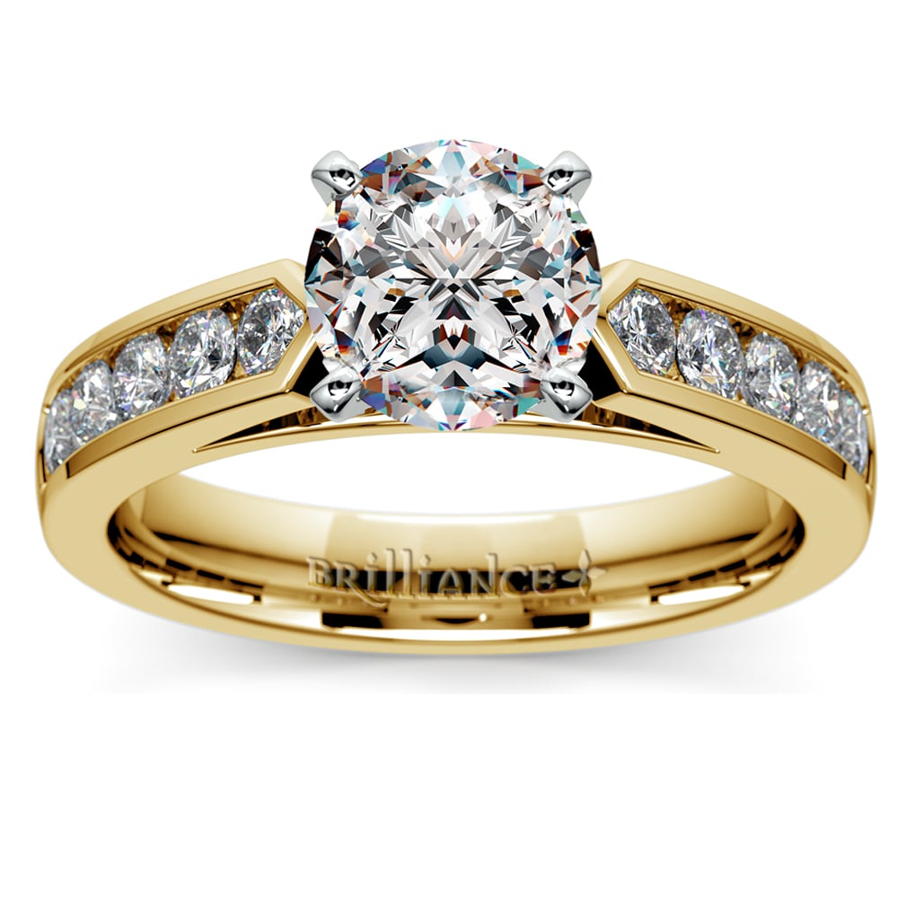 14K Yellow Gold Women's Diamond Engagement Ring